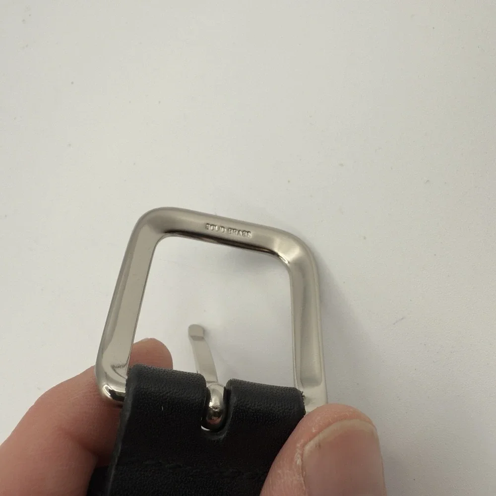 Brooks Brothers 346 Belt Solid Brass Buckle Black Leather 40